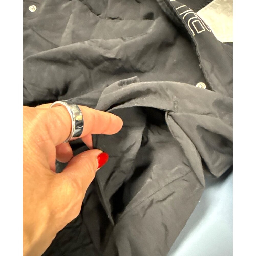 Lorna Jane Black & White Windbreaker Jacket Hood & Drawstring Hem Oversize - Picture 13 of 14